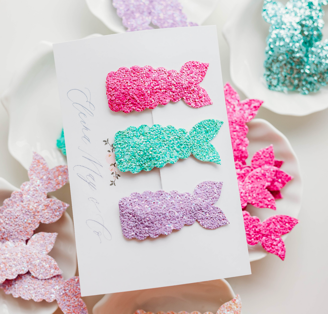 Mermaid Snap Clip SET - Sparkly Candy