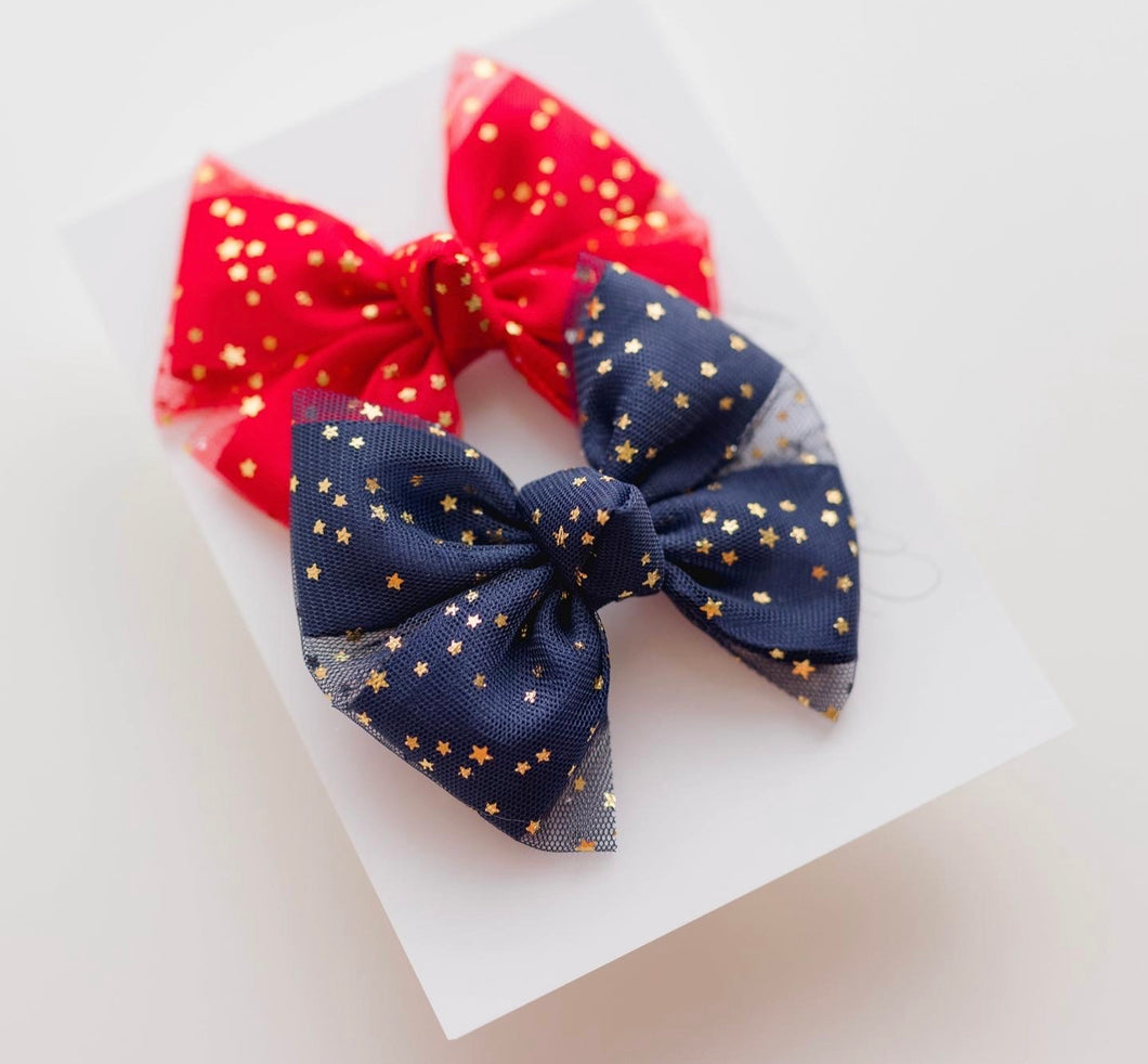 Olivia - Navy and Red Bow Patriotic Edition SET